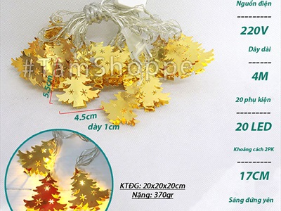 Dây đèn led phụ kiện kim loại vàng ánh kim [Nhiều kiểu - Điện] DAYDEN-25